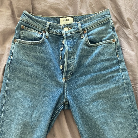 Agolde Riley high rise crop jeans size 25 - Picture 2 of 7